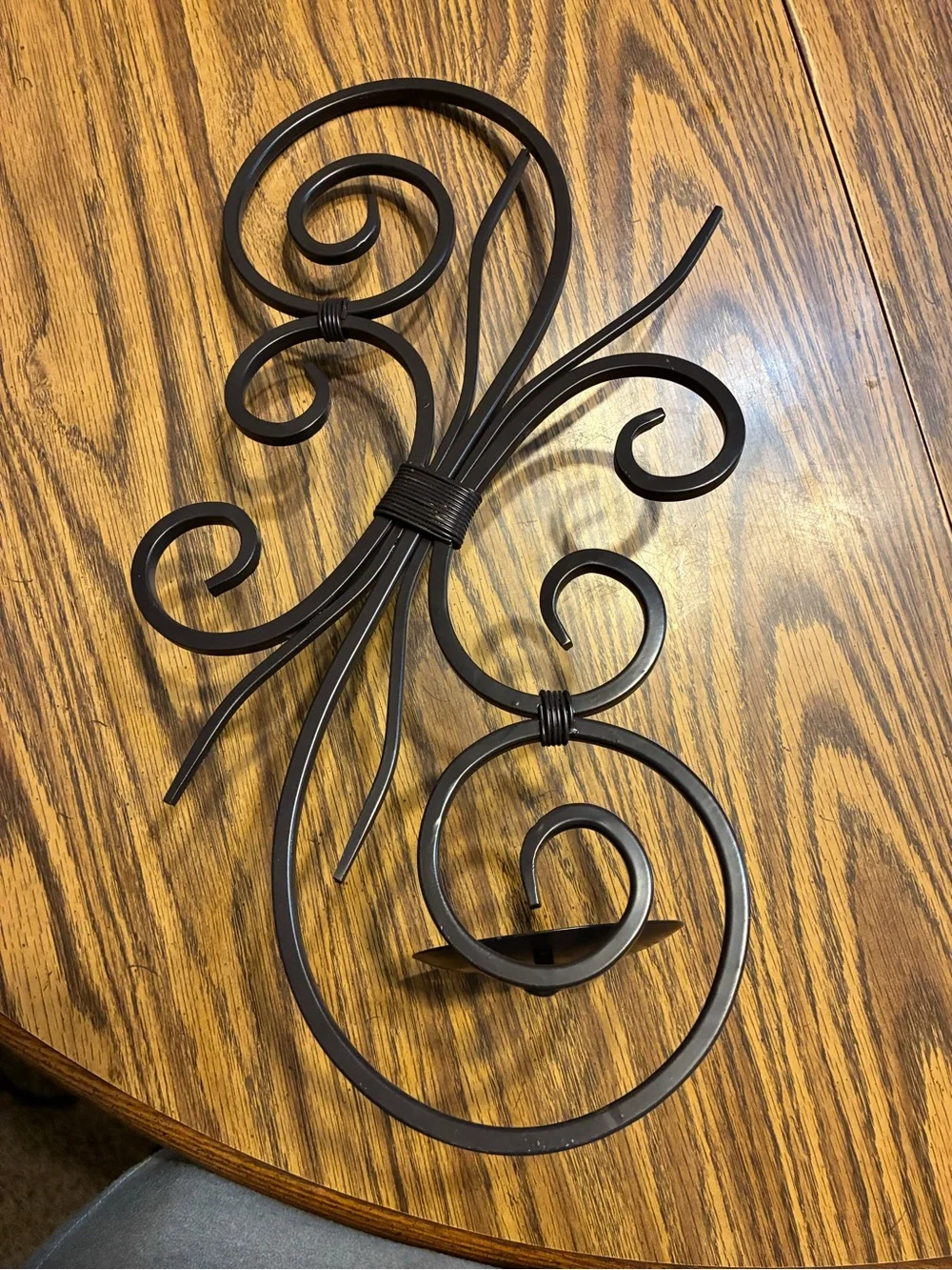 Decorative Metal Wall Sconce in Dark Brown - Brand